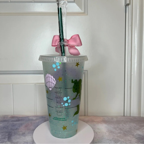 Mermaid Vibes Custom Reusable Starbucks 24oz Cold Cup Coated in Epoxy Resin - Picture 6 of 10